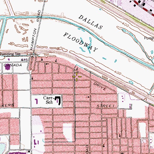 Topographic Map of Galilee Church of God in Christ, TX