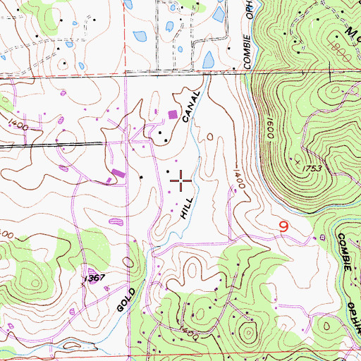 Topographic Map of Gold Hill Canal, CA