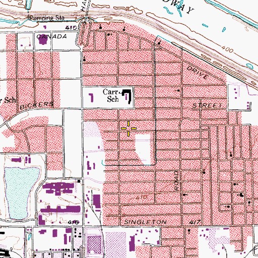 Topographic Map of Greater Progressive Baptist Church, TX