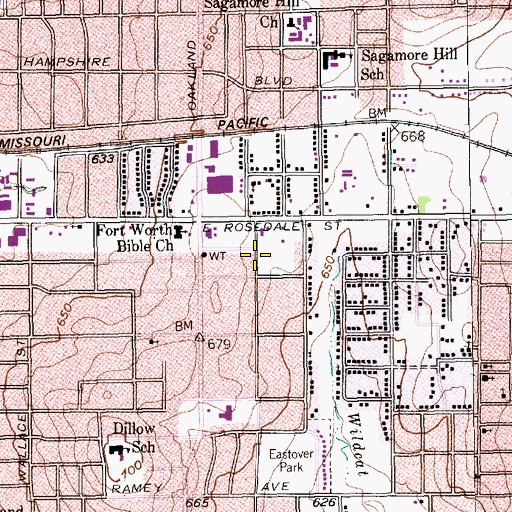 Topographic Map of Greater True Vine Baptist Church, TX