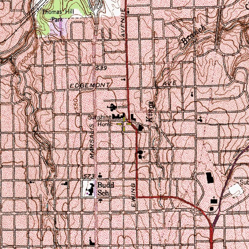 Topographic Map of House of Refuge Full Gospel Church, TX