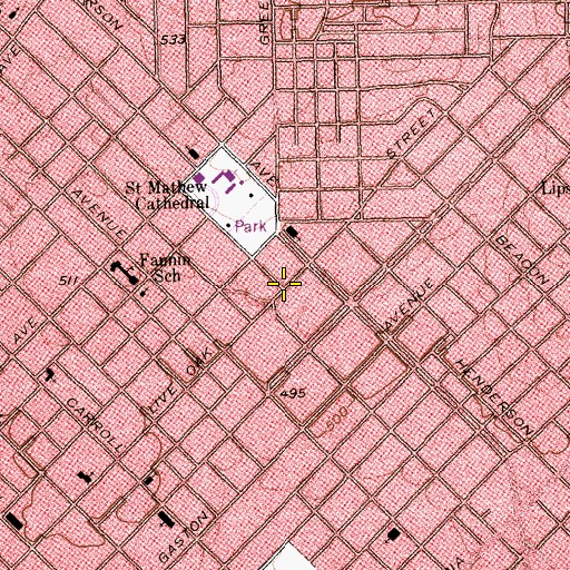 Topographic Map of I Am Sanctuary Church, TX