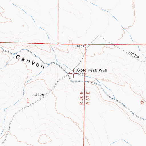 Topographic Map of Gold Peak Well, CA