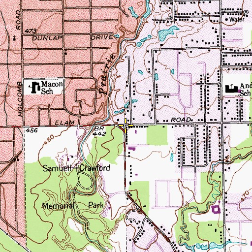 Topographic Map of Calvary East Baptist Church, TX