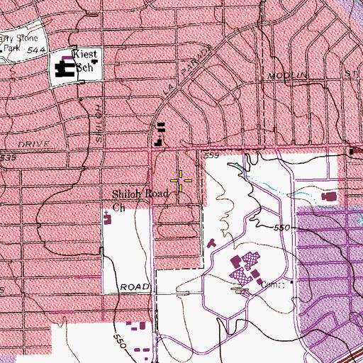 Topographic Map of Casa View Nazarene Church, TX