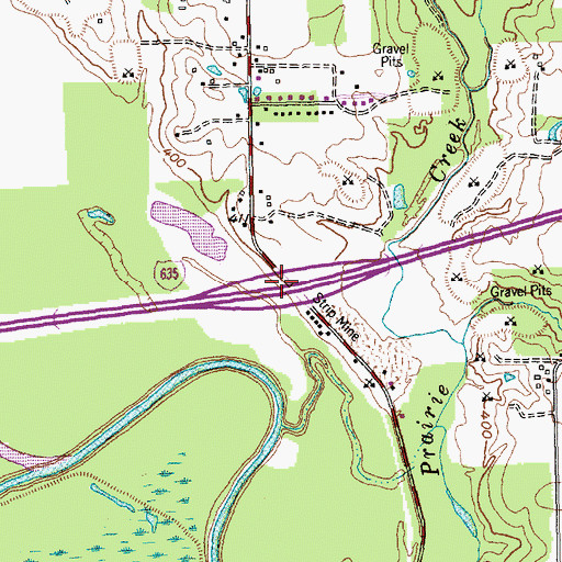 Topographic Map of Interchange 476, TX