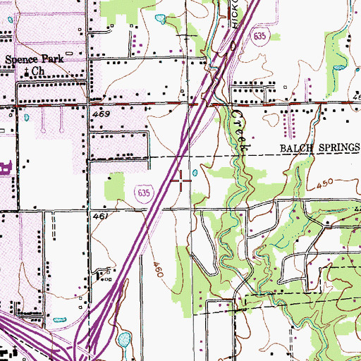 Topographic Map of Interchange 480, TX