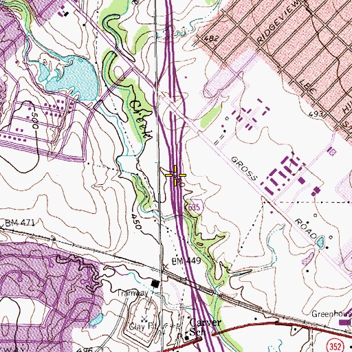Topographic Map of Interchange 5, TX