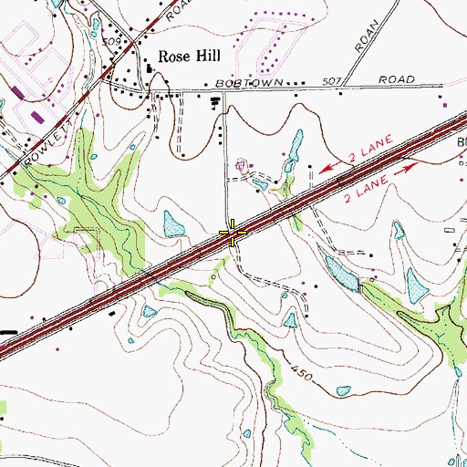 Topographic Map of Interchange 59, TX