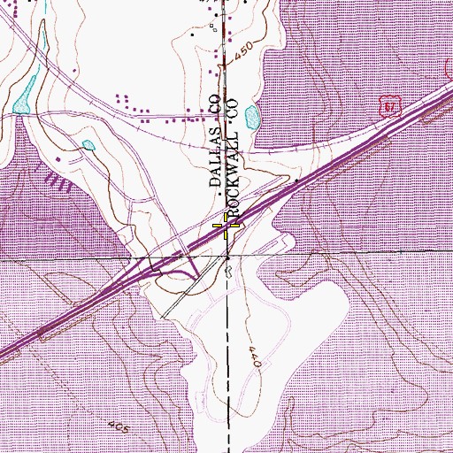 Topographic Map of Interchange 64, TX