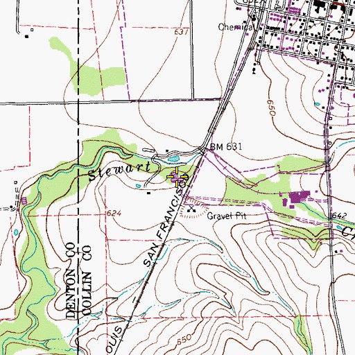 Topographic Map of City of Frisco Water Treatment Facility, TX