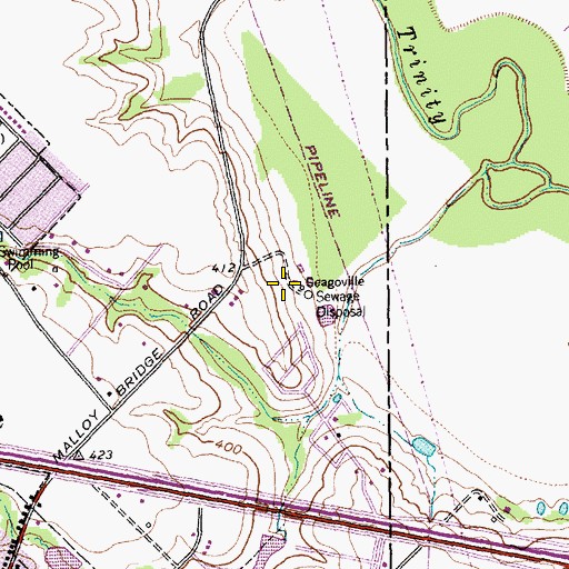 Topographic Map of Cityof Seagoville Wastewater Treatment Plant, TX