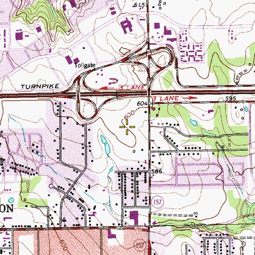 Topographic Map of Lincoln Square Shopping Center, TX