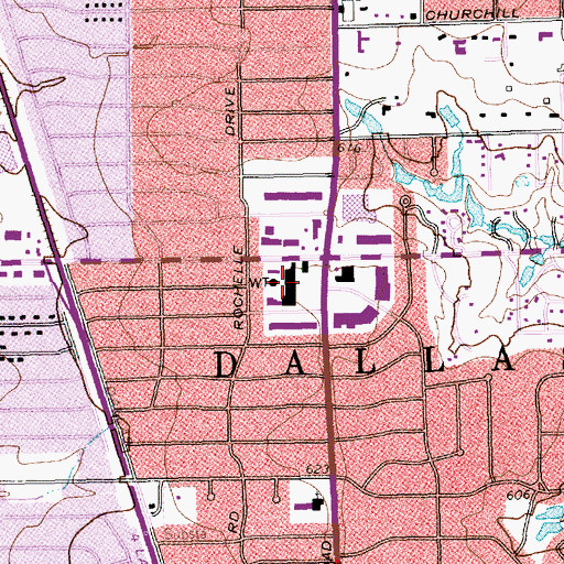 Topographic Map of Preston Forest Shopping Center, TX