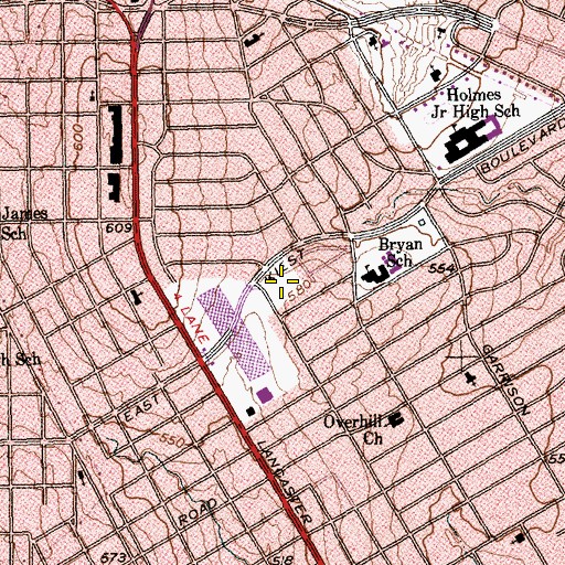 Topographic Map of Dr Caesar A W Clark Sr Post Office, TX
