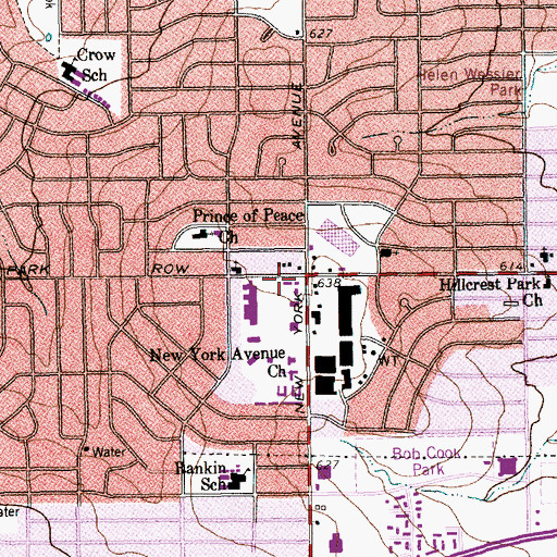 Topographic Map of East Arlington Post Office, TX