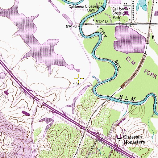 Topographic Map of Las Colinas Post Office, TX