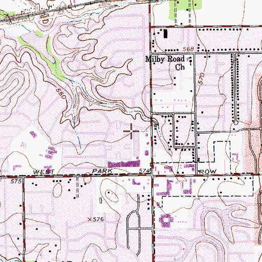 Topographic Map of Pantego Post Office, TX