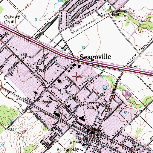Topographic Map of Seagoville Post Office (historical), TX