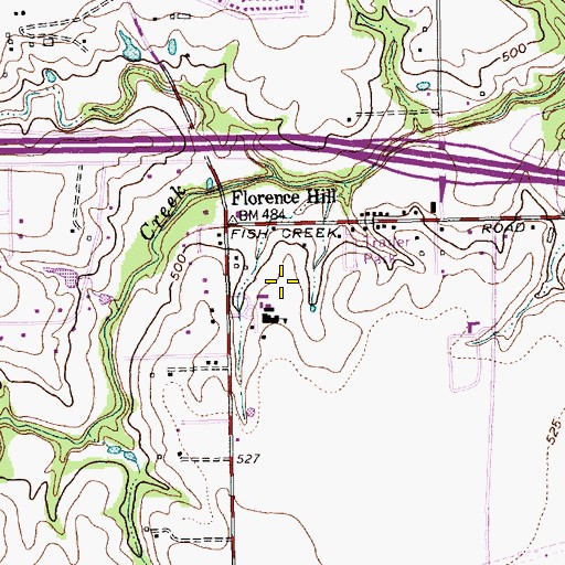 Topographic Map of Westchester Post Office, TX