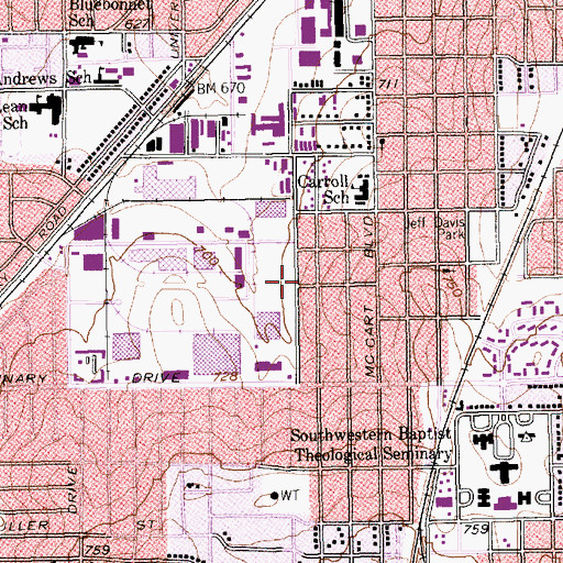 Topographic Map of Alice D Contreras School, TX