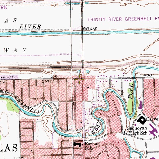 Topographic Map of Ladale Baptist Church, TX