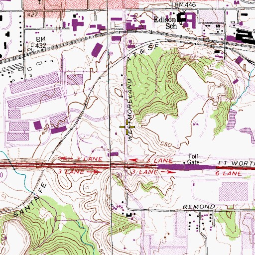 Topographic Map of Liberty Assembly of God Church, TX