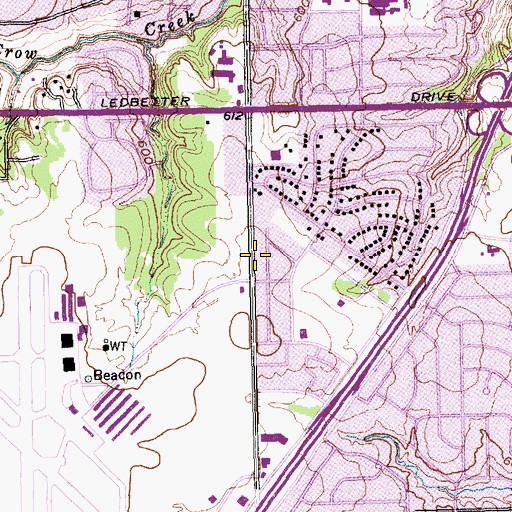 Topographic Map of Metro Church of Christ, TX