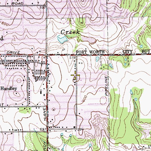 Topographic Map of Saint Matthew United Methodist Church, TX