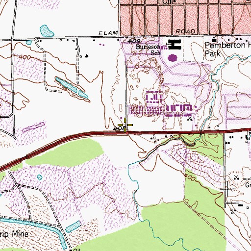 Topographic Map of Strong Arms Church of God in Christ, TX