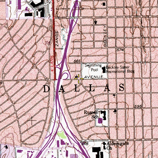 Topographic Map of Universal Church, TX