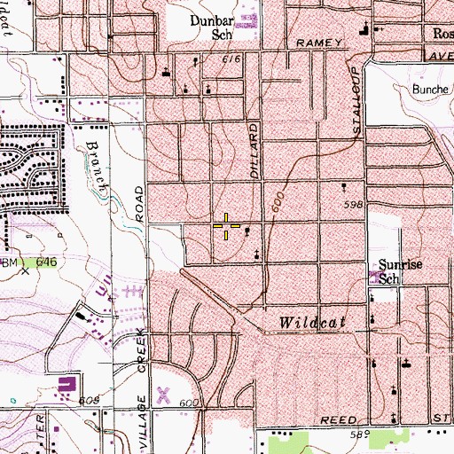 Topographic Map of Worth Hill Holiness Church, TX