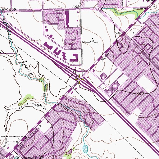 Topographic Map of Interchange 11A, TX