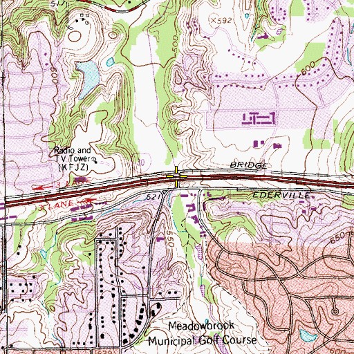 Topographic Map of Interchange 19, TX