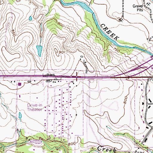 Topographic Map of Interchange 1B, TX