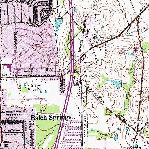 Topographic Map of Interchange 2, TX