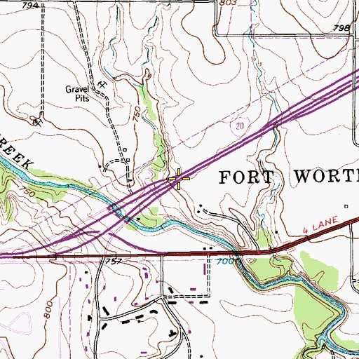 Topographic Map of Interchange 2, TX