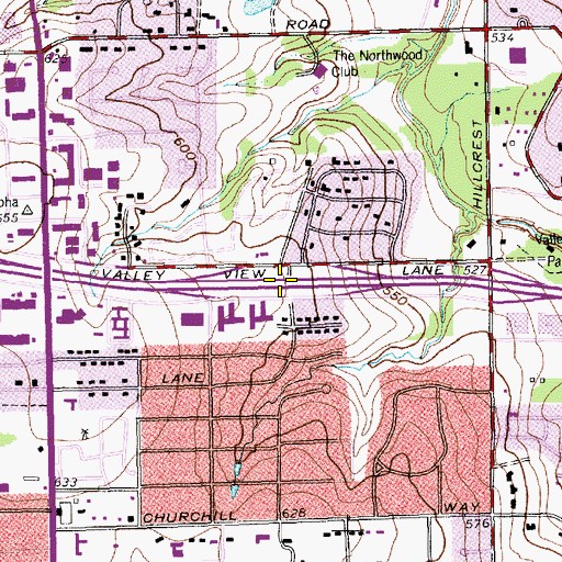Topographic Map of Interchange 20, TX