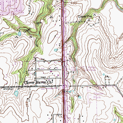Topographic Map of Interchange 414, TX