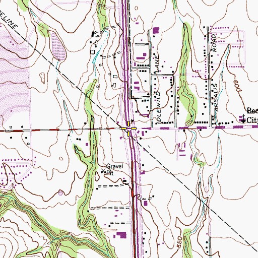 Topographic Map of Interchange 415, TX