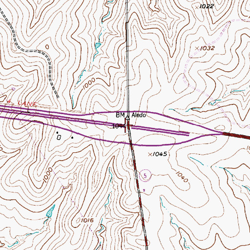 Topographic Map of Interchange 420, TX