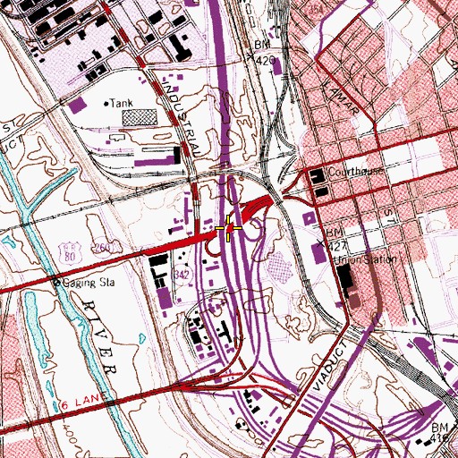 Topographic Map of Interchange 428A, TX