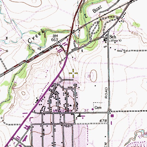 Topographic Map of Interchange 429B, TX