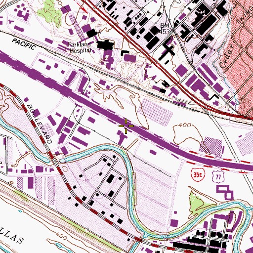 Topographic Map of Interchange 431, TX