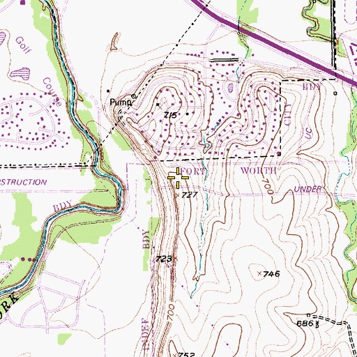 Topographic Map of Interchange 431, TX
