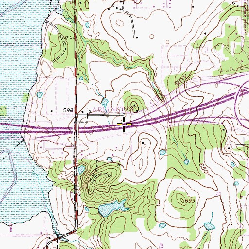 Topographic Map of Interchange 443, TX