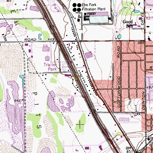 Topographic Map of Interchange 443C, TX