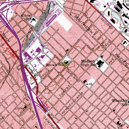 Topographic Map of Billy Dade Elementary School, TX