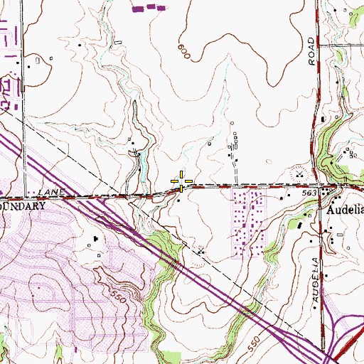 Topographic Map of Forest Lane Academy, TX