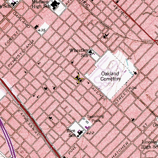 Topographic Map of Saint Anthony Academy, TX